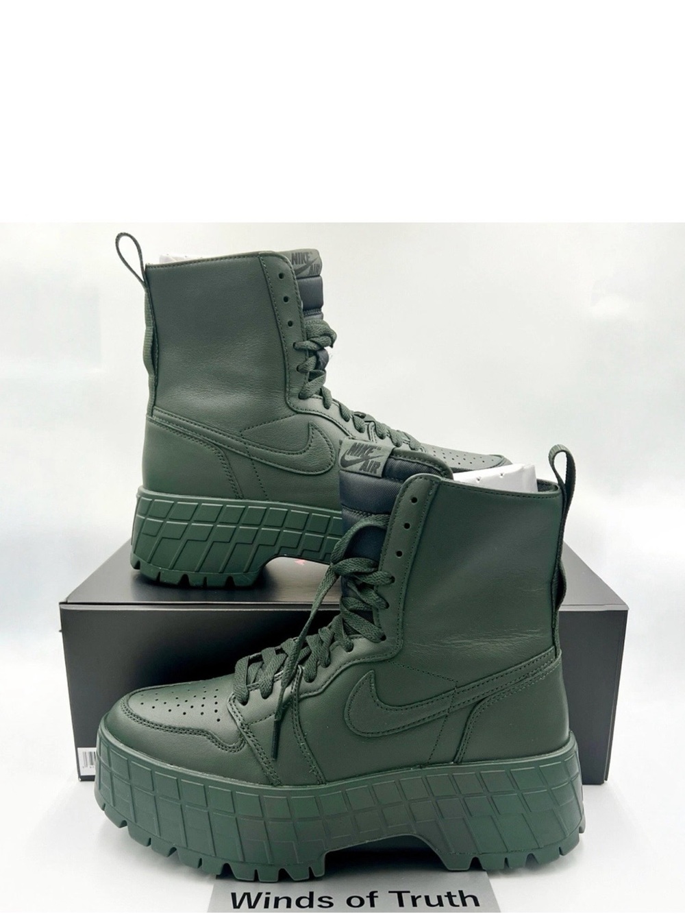 Nike Women's Dark Teal Platform Lace-Up Boots Nike Jordan